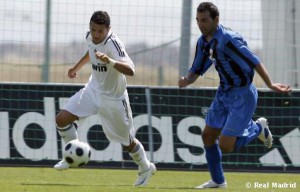 El delantero, en un partido con el Real Madrid C.