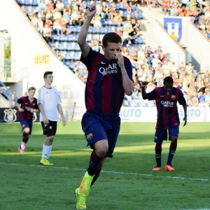 El jugador del Barça celebra un gol la pasada temporada.