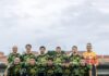 El once inicial del UD Ibiza posa con su segunda equipación antes del partido contra el Águilas en El Rubial.
